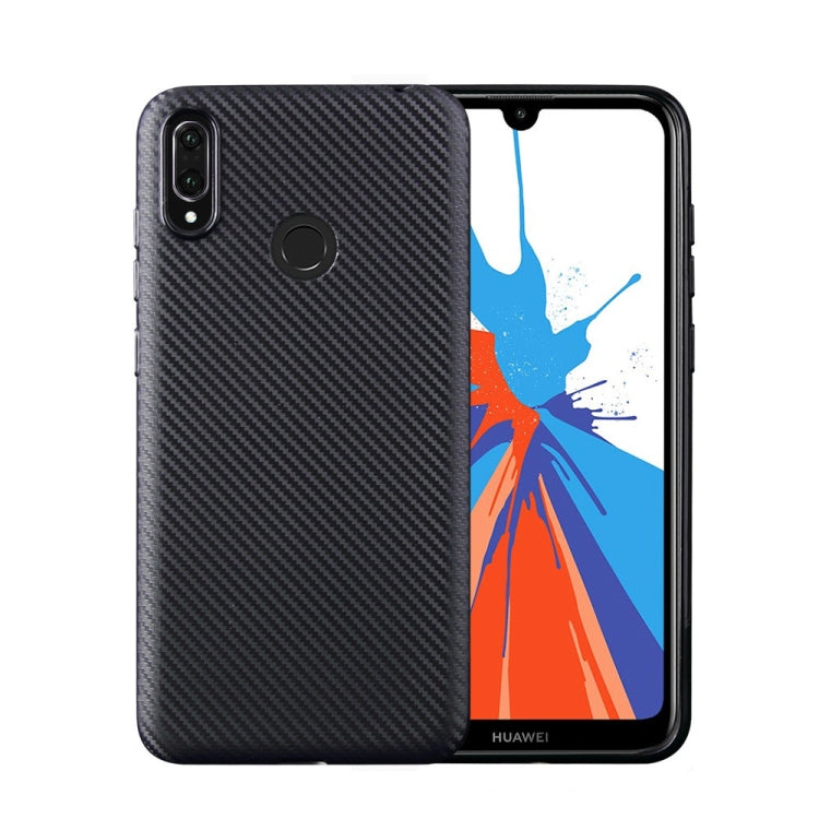For Huawei Y6 (2019) Carbon Fiber Texture Shockproof TPU Protective Case