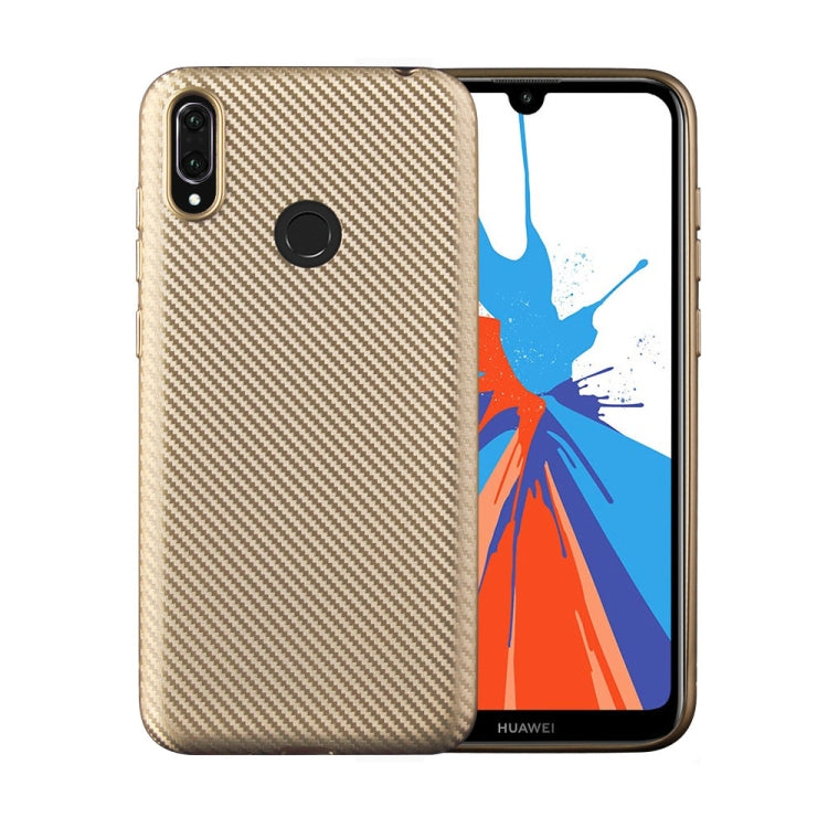 For Huawei Y6 (2019) Carbon Fiber Texture Shockproof TPU Protective Case