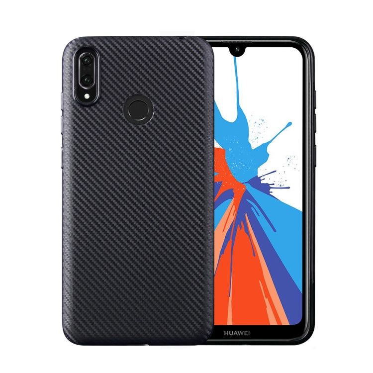 For Huawei Y7 (2019) Carbon Fiber Texture Shockproof TPU Protective Case