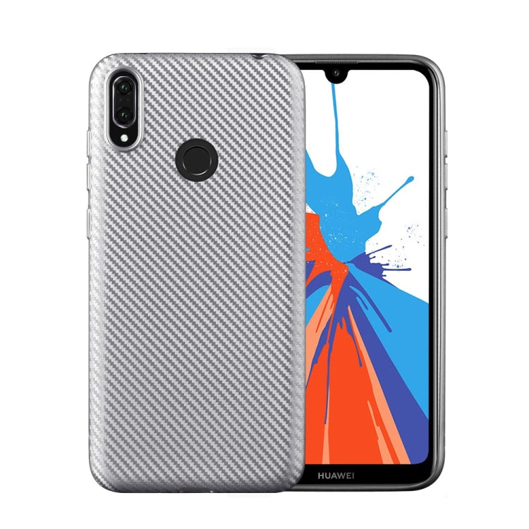 For Huawei Y7 (2019) Carbon Fiber Texture Shockproof TPU Protective Case