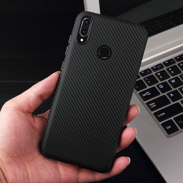 For Huawei Y7 (2019) Carbon Fiber Texture Shockproof TPU Protective Case