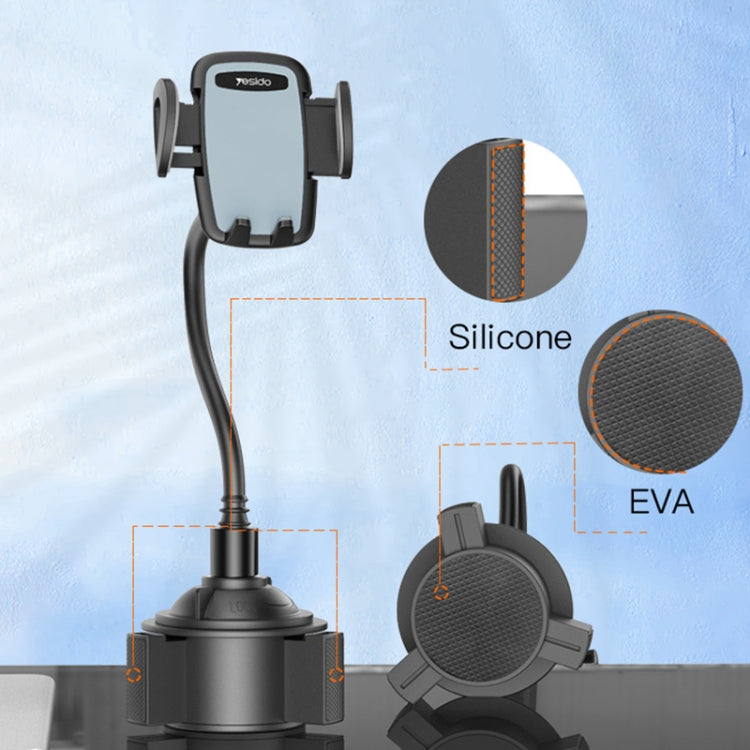 Yesido C112 Universal Car Water Cup Holder Telescopic Hose Phone Holder(Black)