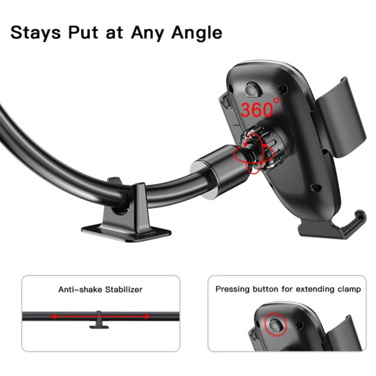 Yesido C119 Car Windshield Strip Soft Rubber Suction Cup Phone Holder(Black)