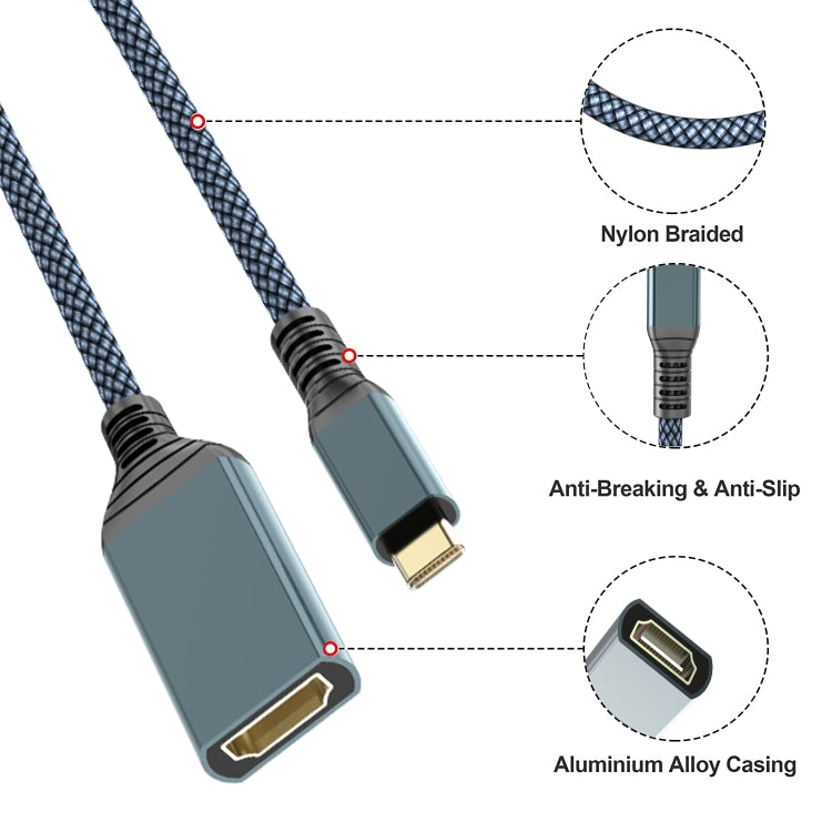 HDMI to USB-C / Type-C 4K 30Hz HD Cable, Length: 0.2m