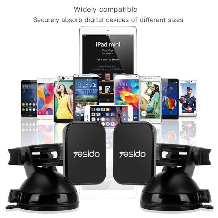 Yesido C39 Car Windshield Telescopic Magnetic Phone Holder(Black)
