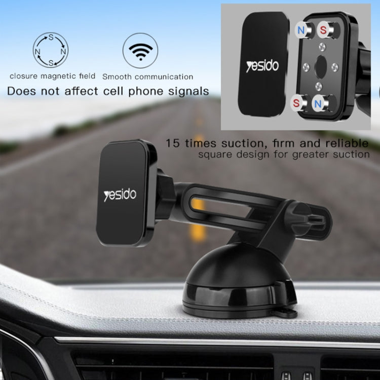 Yesido C39 Car Windshield Telescopic Magnetic Phone Holder(Black)