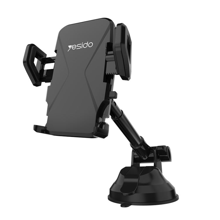 Yesido C40 Car Foldable 360 Degree Rotation Automatic Clip Phone Holder(Black)