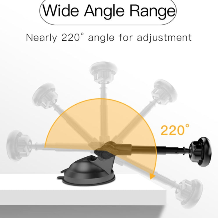 Yesido C41 Car Windshield Telescopic Suction Cup Magnetic Phone Holder(Black)