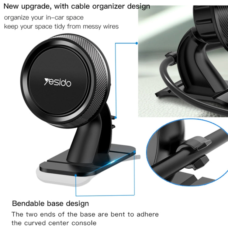 Yesido C60 Car 360 Degree Rotation Magnetic Phone Holder(Black)