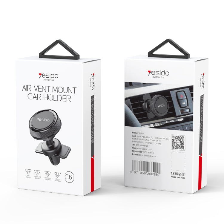 Yesido C61 Car Air Vent Magnetic Phone Holder(Black)