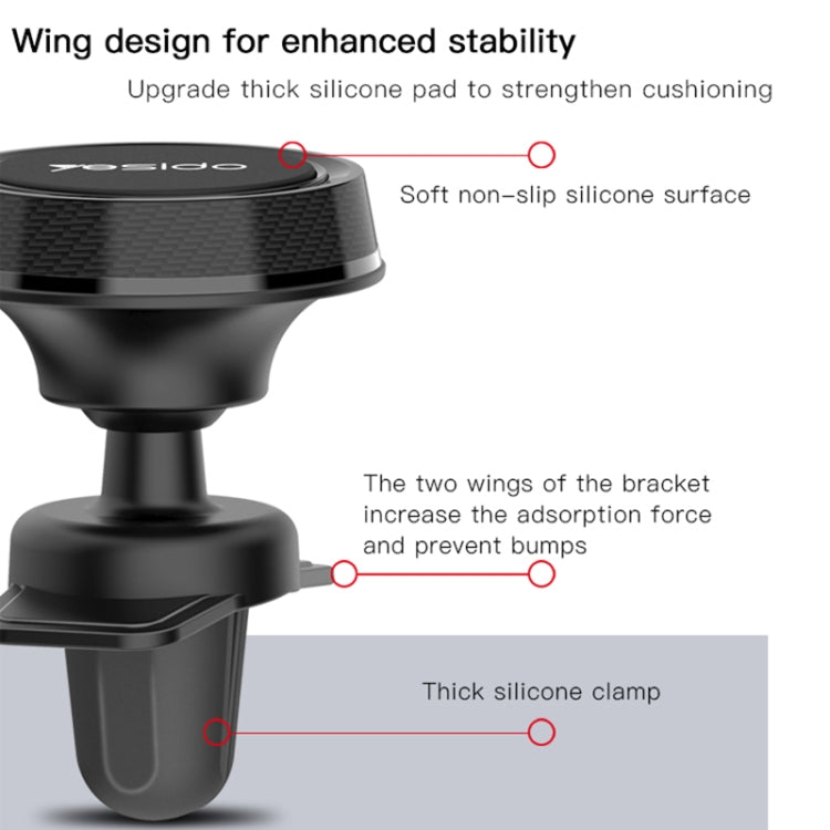 Yesido C61 Car Air Vent Magnetic Phone Holder(Black)