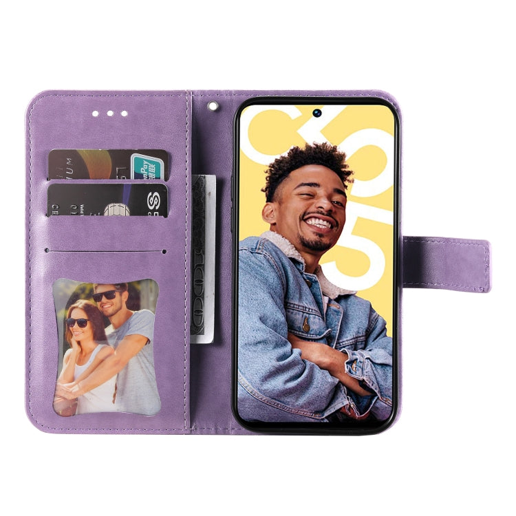 For Realme C55 7-petal Flowers Embossing Leather Phone Case