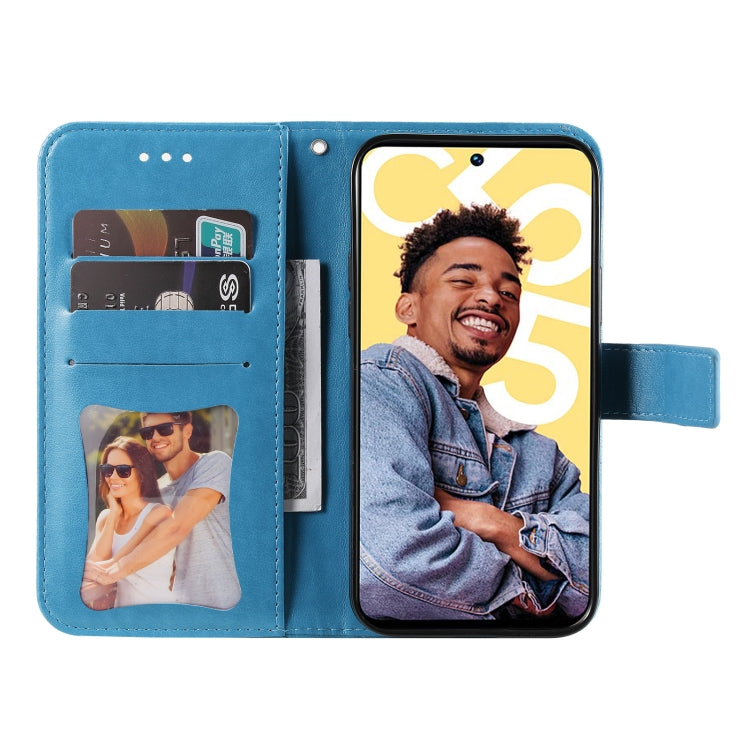 For Realme C55 7-petal Flowers Embossing Leather Phone Case