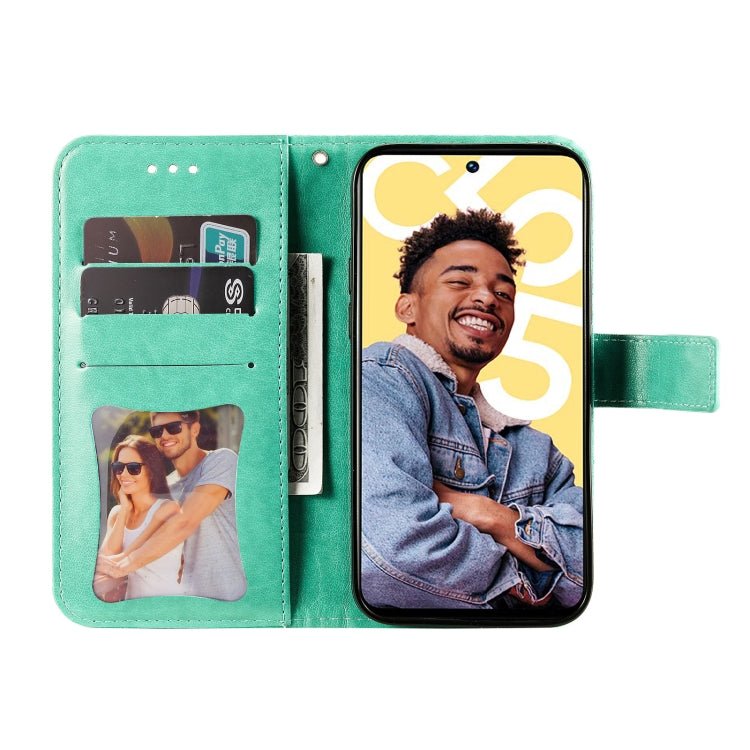 For Realme C55 7-petal Flowers Embossing Leather Phone Case