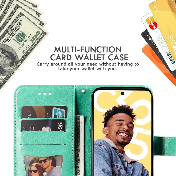 For Realme C55 7-petal Flowers Embossing Leather Phone Case