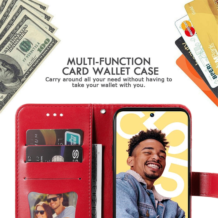 For Realme C55 7-petal Flowers Embossing Leather Phone Case