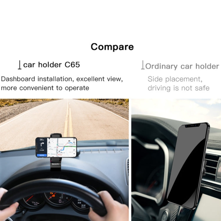 Yesido C65 Car Dashboard ABS Clip Phone Holder(Black)
