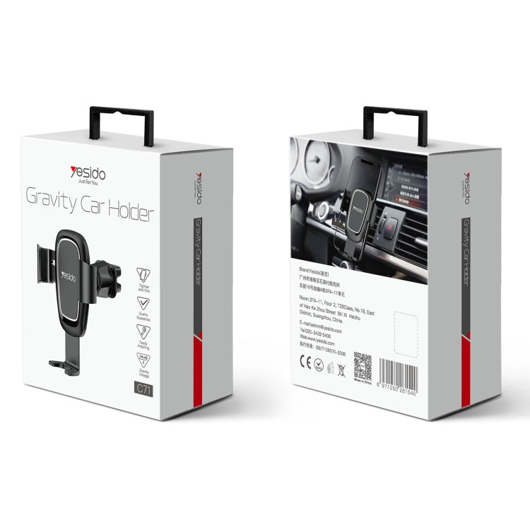 Yesido C71 Car Air Vent Rotatable Phone Holder(Black)