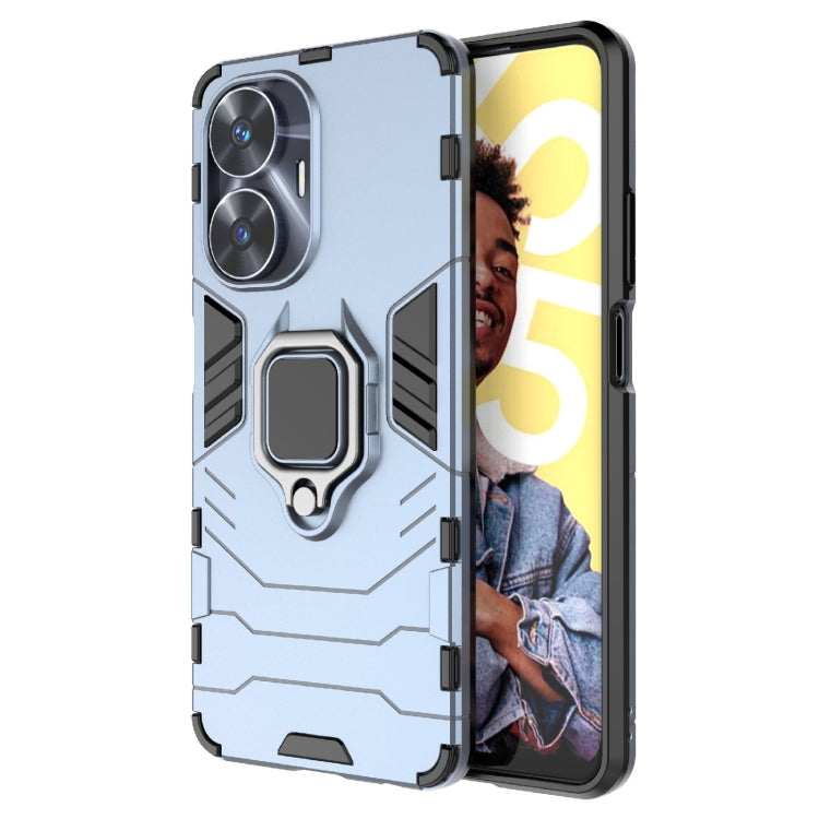 For Realme C55 Shockproof PC + TPU Holder Phone Case