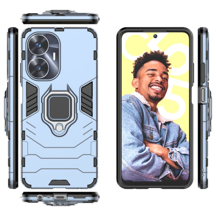 For Realme C55 Shockproof PC + TPU Holder Phone Case