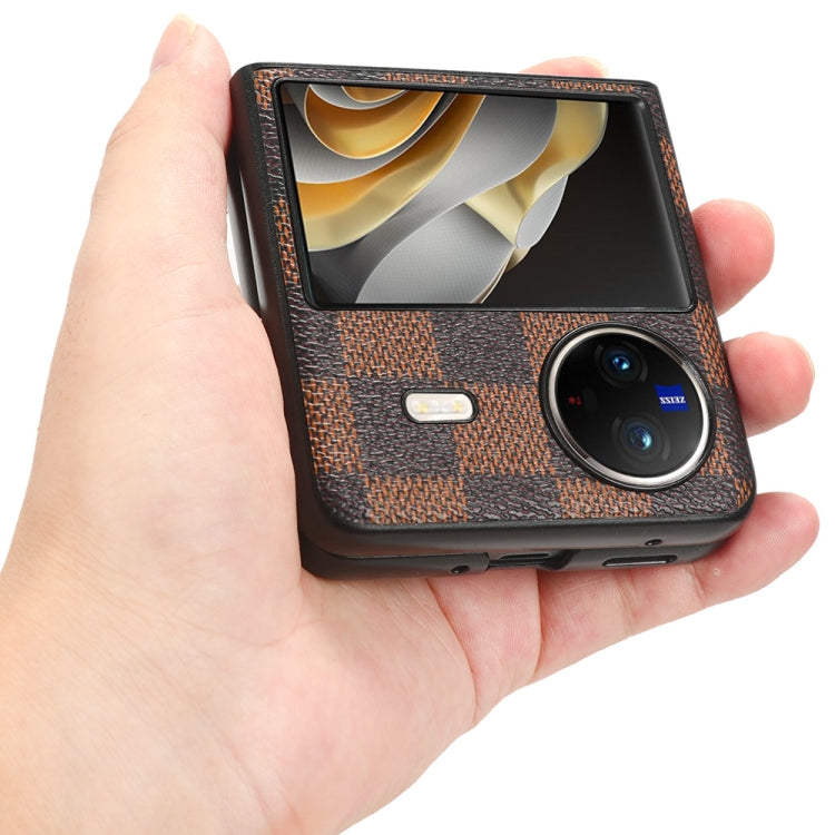 For vivo X Flip Checkered Pattern PU Phone Case