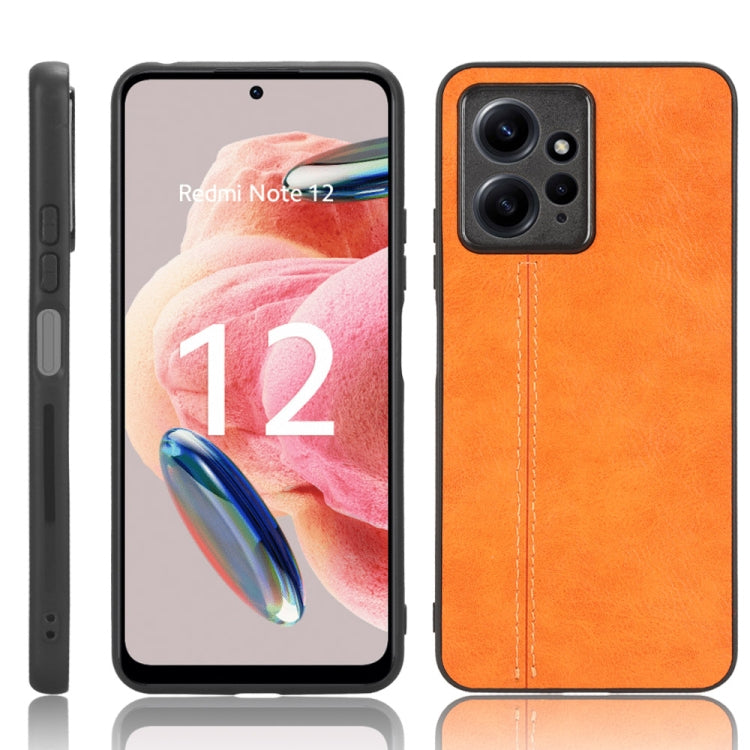 For Xiaomi Redmi Note 12 4G Global Sewing Cow Pattern Skin PC + PU + TPU Phone Case