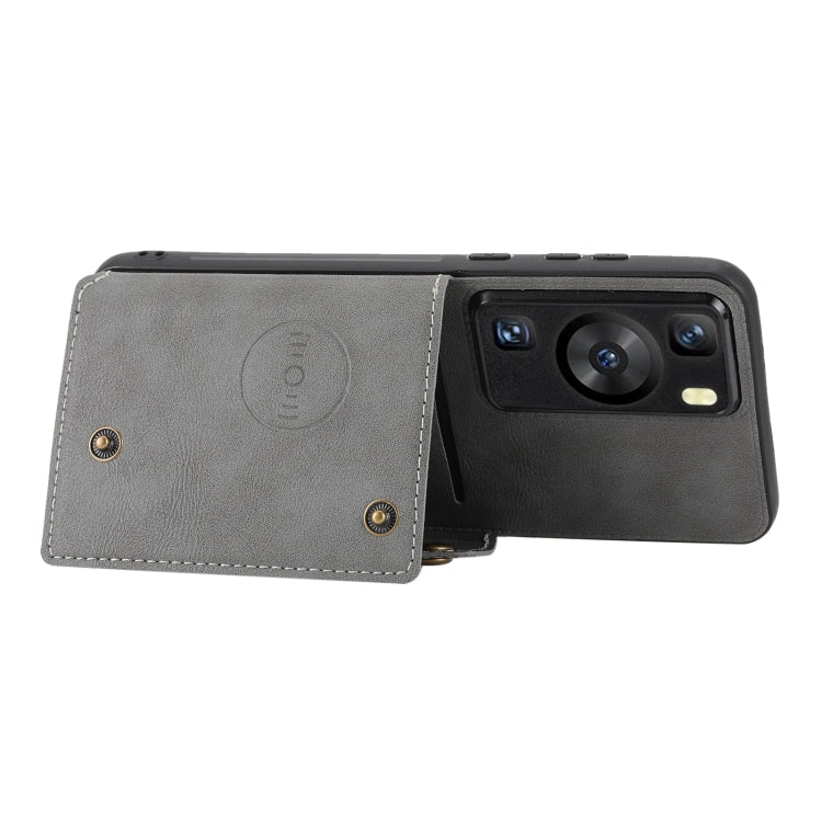 For Huawei P60 / P60 Pro Double Buckle Magnetic PU+TPU Phone Case