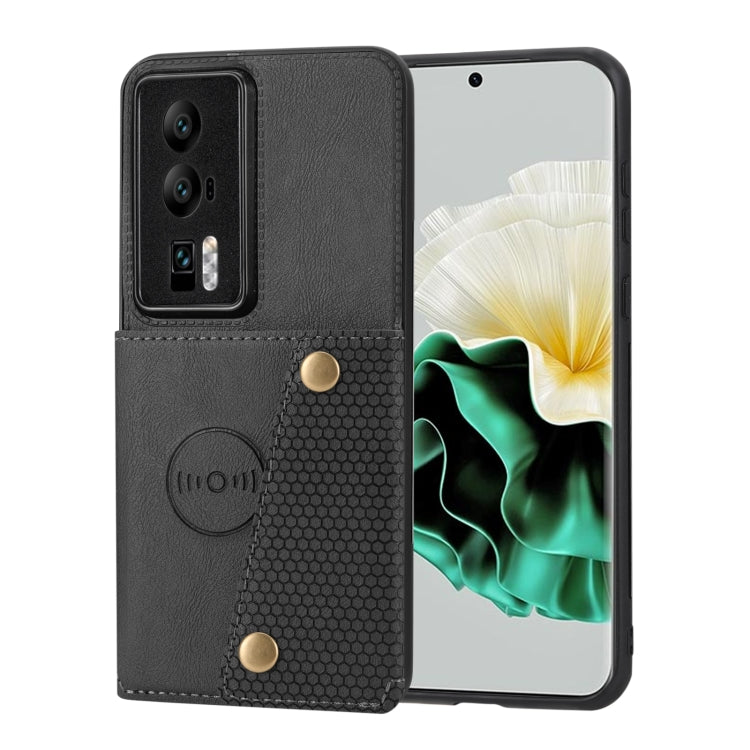 For Huawei P60 / P60 Pro Double Buckle Magnetic PU+TPU Phone Case