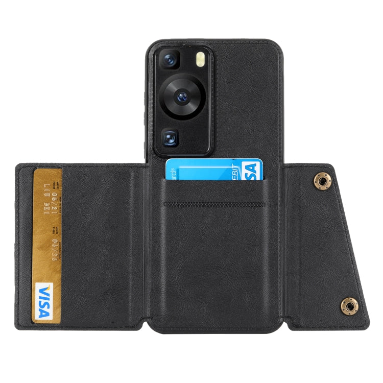 For Huawei P60 / P60 Pro Double Buckle Magnetic PU+TPU Phone Case