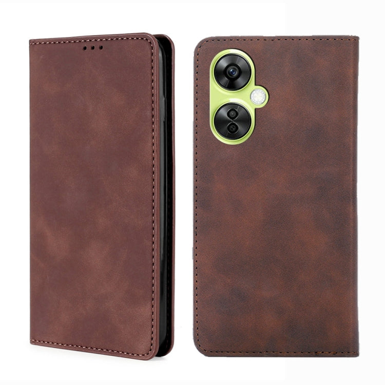 For OnePlus Nord CE 3 Lite 5G Skin Feel Magnetic Leather Phone Case