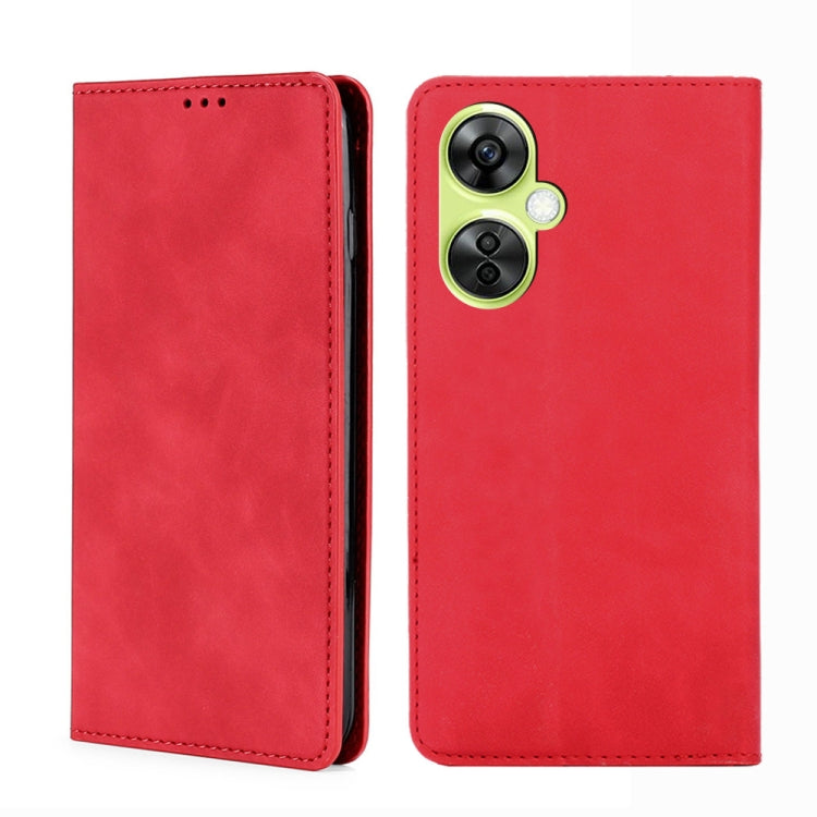 For OnePlus Nord CE 3 Lite 5G Skin Feel Magnetic Leather Phone Case