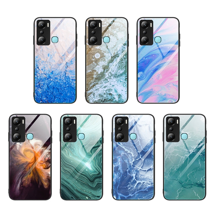 For vivo iQOO Z7 Marble Pattern Glass Protective Phone Case