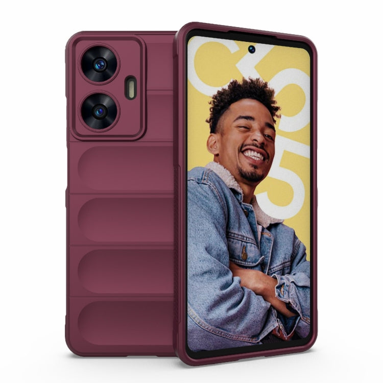 For Realme C55 4G Magic Shield TPU + Flannel Phone Case