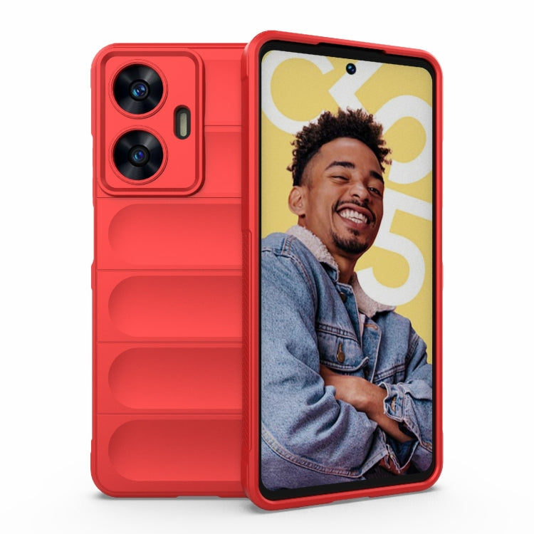 For Realme C55 4G Magic Shield TPU + Flannel Phone Case