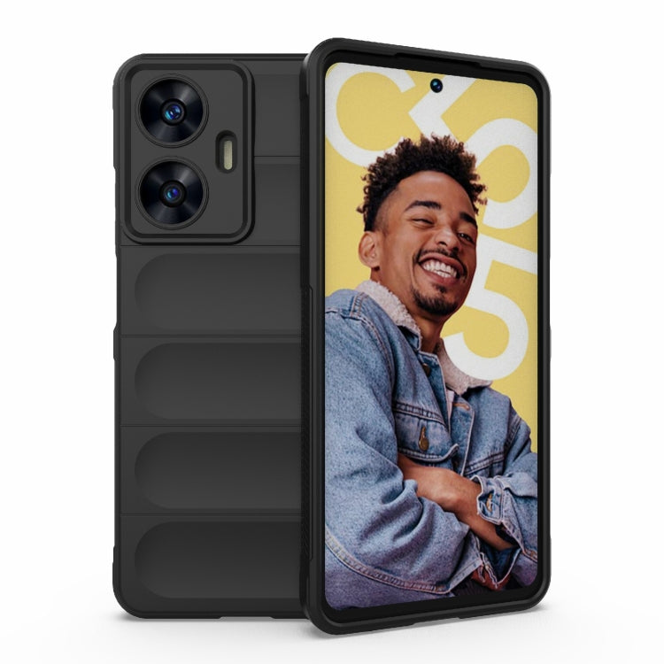 For Realme C55 4G Magic Shield TPU + Flannel Phone Case