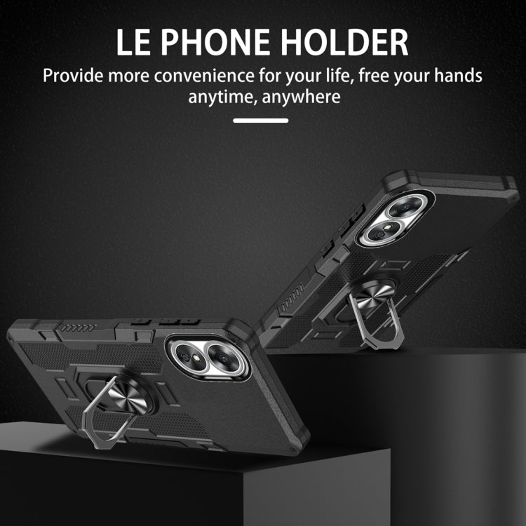 For OPPO A17 Ring Holder Armor Hybrid Phone Case