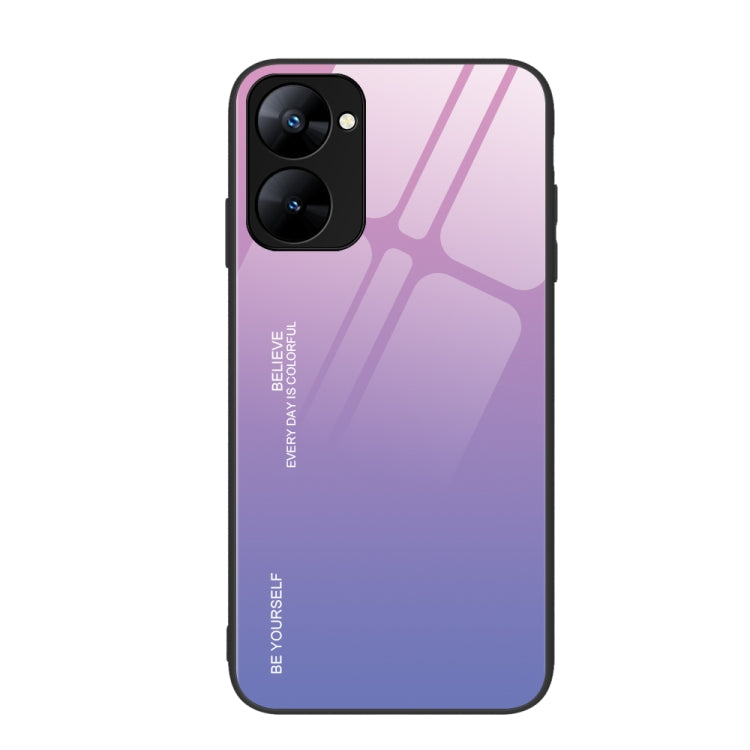 For Realme V30 Gradient Color Glass Phone Case