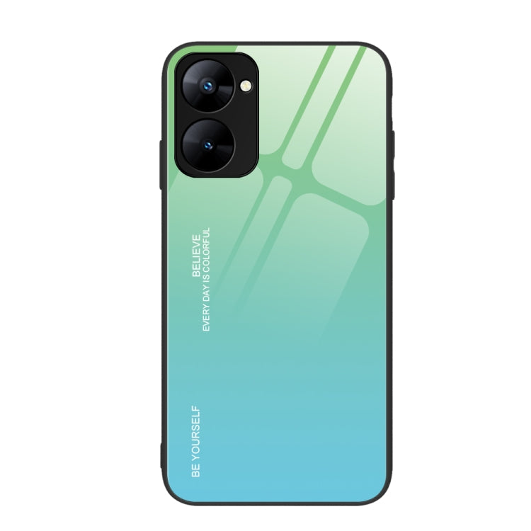 For Realme V30 Gradient Color Glass Phone Case