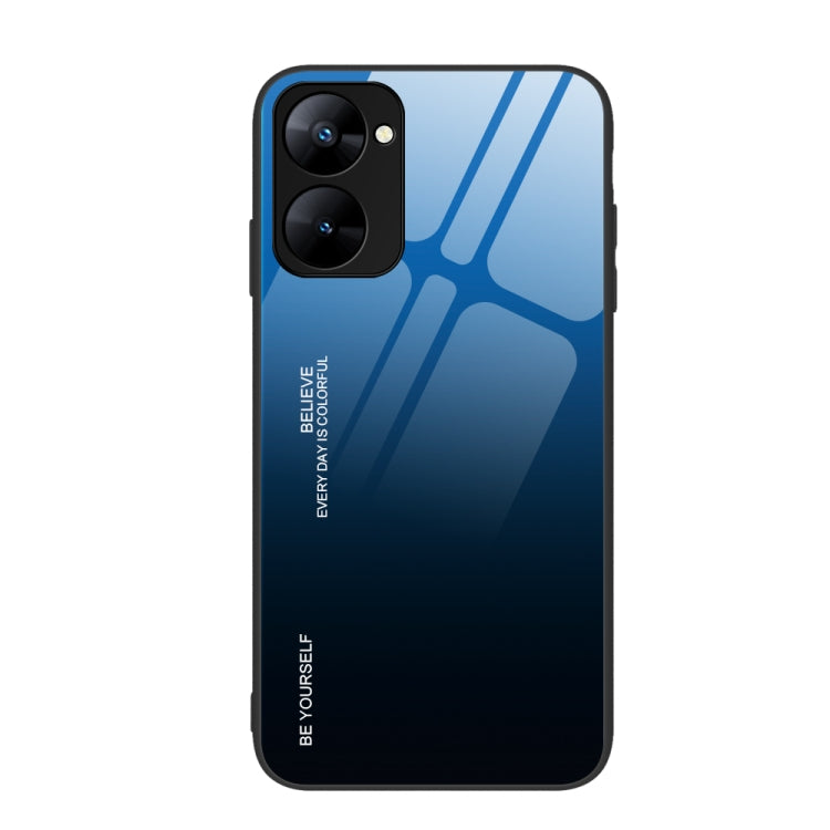 For Realme V30 Gradient Color Glass Phone Case