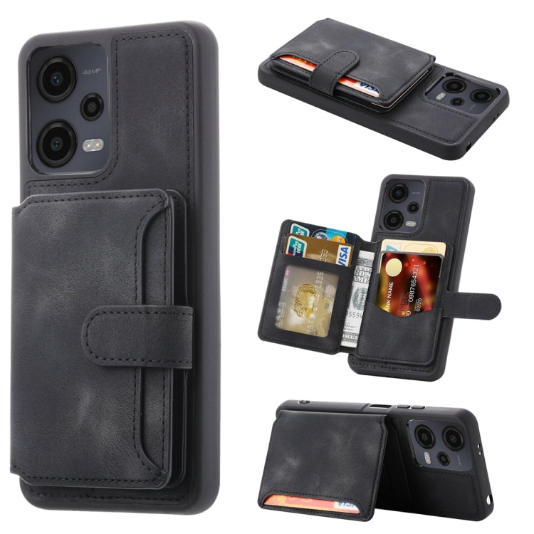 For Xiaomi Redmi Note 12 4G Global Skin Feel Dream RFID Anti-theft PU Card Bag Phone Case
