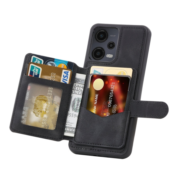 For Xiaomi Redmi Note 12 4G Global Skin Feel Dream RFID Anti-theft PU Card Bag Phone Case