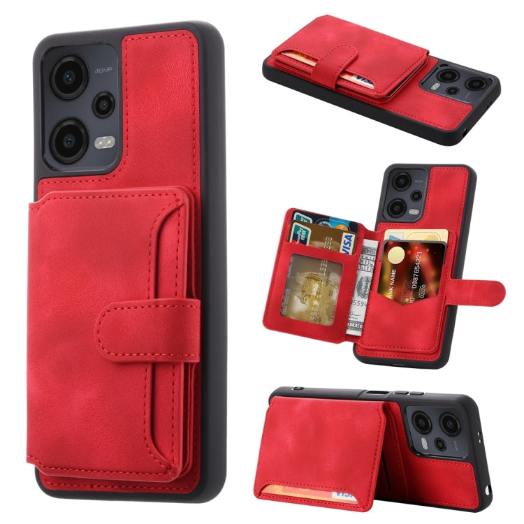 For Xiaomi Redmi Note 12 4G Global Skin Feel Dream RFID Anti-theft PU Card Bag Phone Case