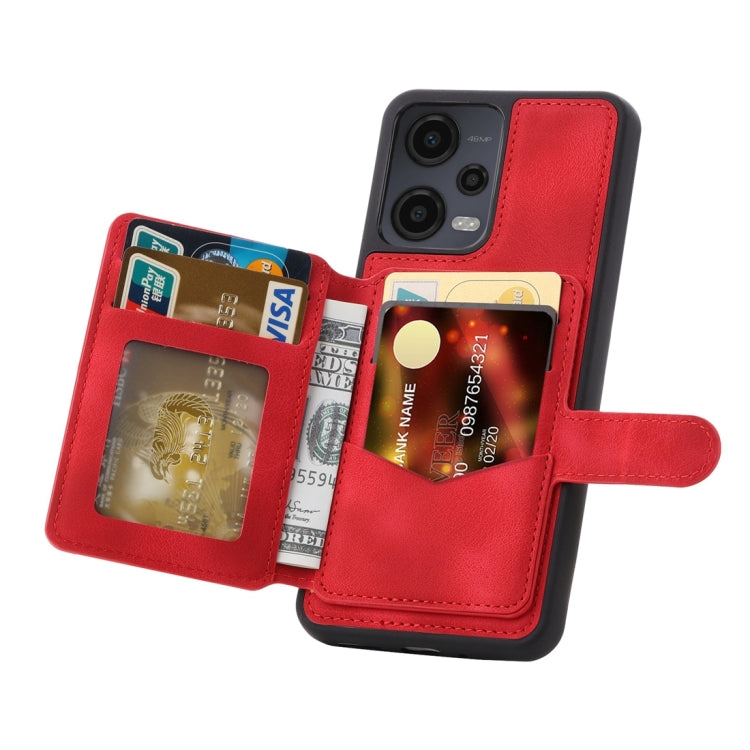 For Xiaomi Redmi Note 12 4G Global Skin Feel Dream RFID Anti-theft PU Card Bag Phone Case