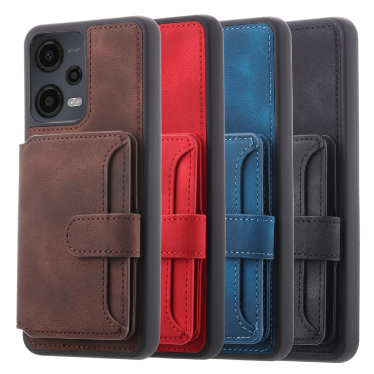 For Xiaomi Redmi Note 12 4G Global Skin Feel Dream RFID Anti-theft PU Card Bag Phone Case
