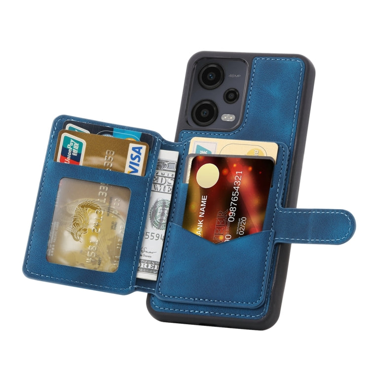 For Xiaomi Redmi Note 12 4G Global Skin Feel Dream RFID Anti-theft PU Card Bag Phone Case