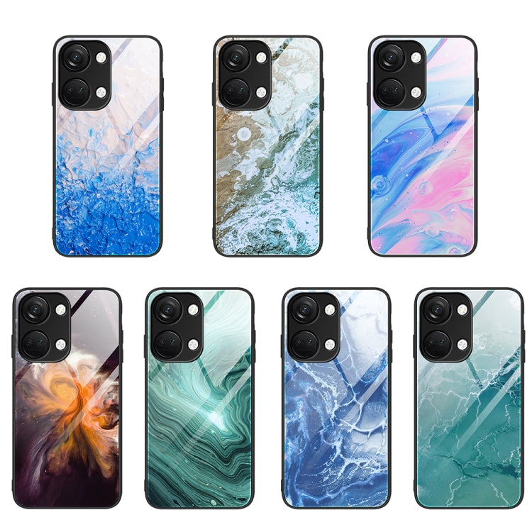For OnePlus Ace 2V Marble Pattern Glass Protective Phone Case
