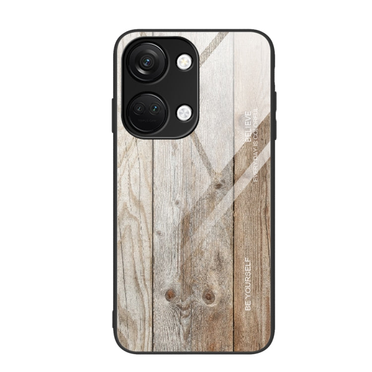 For OnePlus Ace 2V Wood Grain Glass Phone Case