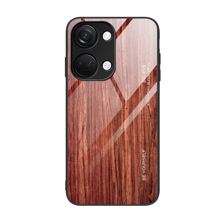 For OnePlus Ace 2V Wood Grain Glass Phone Case