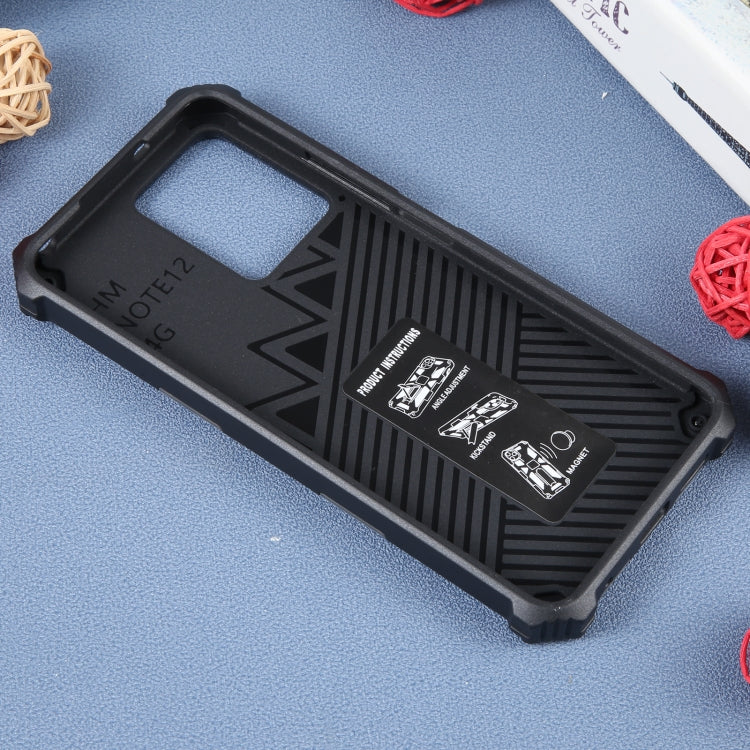 For Xiaomi Redmi Note 12 4G Camouflage Armor Kickstand TPU + PC Magnetic Phone Case