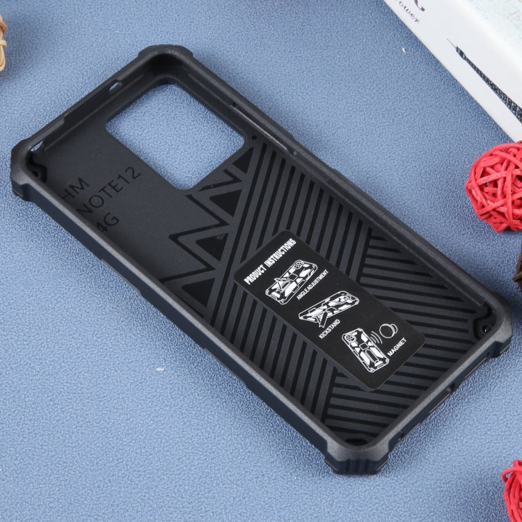 For Xiaomi Redmi Note 12 4G Camouflage Armor Kickstand TPU + PC Magnetic Phone Case